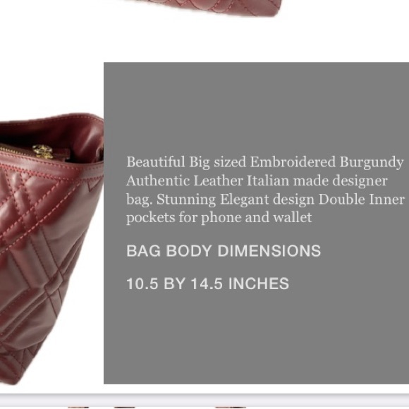 Valentino Orlandi Authentic Calf Leather Big Sized Bag (Burgundy) ( Brand New) - Picture 4 of 16